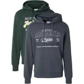Jack & Jones Sudadera 'JJELOGO' amarillo / gris oscuro / verde oscuro / blanco