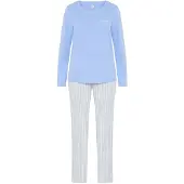 LASCANA Pijama azul / blanco