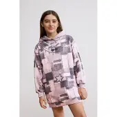 Desigual , Vestido sudadera estampado denim patchwork, NiñOs, Algodon, Rojo, 11/12