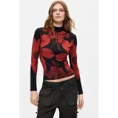 Desigual , Camiseta Punto Estampada, Mujer, Viscosa, Negro, S
