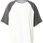 Weekday Camiseta 'Freya' gris oscuro / blanco