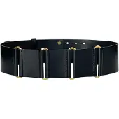 Haute Cuir Cinturón 'Linked Wide Belt' negro