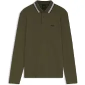 HUGO BOSS para hombre. 50536609 Polo Plisy manga larga verde (M), Casual, Algodón, outlet 2026.