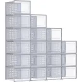 OEM Conjunto de 18 cajas transparentes y grises para zapatos