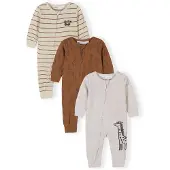 MINOTI Pijama entero/body beige / marrón / gris claro / negro