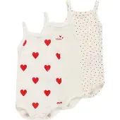 Petit Bateau Pijama entero/body rojo fuego / blanco