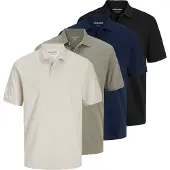 Jack & Jones Camiseta 'JJKAne' ecru / marino / caqui / negro