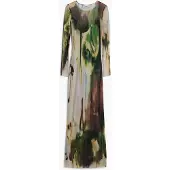 Desigual , Vestido largo tul, Poliester, Verde, M