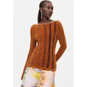 Desigual , Jersey Canalé pelo, Mujer, MarróN, M