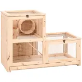 vidaXL Jaula para hámster, 81x40x60 cm, madera maciza de abeto