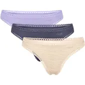 Sloggi Tanga 'Go Crush' beige / azul oscuro / lavanda
