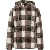 Ulla Popken Sudadera con cremallera beige / marrón oscuro