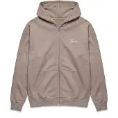 Pegador Sudadera con cremallera 'Pike' taupe / blanco
