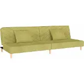 DKD Home Decor Sofá cama de 2 plazas con dos almohadas tela verde