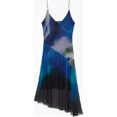 Desigual , Vestido Asimétrico Lencero M C Lacroix, Mujer, Poliester, Azul, M