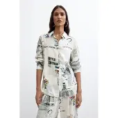 Desigual Blusa genciana / mostaza / negro / blanco