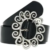 Desigual , Cinturón Piel Sol, Cow Leather, Negro, 85