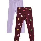 Lindex Leggings verde / lavanda / cyclam / blanco