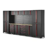 HBM sistema de taller modular 12 piezas, negro rojo