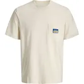 Jack & Jones Camiseta 'JORPOCKY' azul oscuro / amarillo / blanco lana