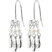 Pilgrim Pendientes 'Virel' plata / blanco natural