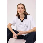 Trendyol Camiseta navy / blanco