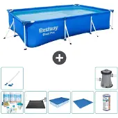 Bestway Steel Pro, rectangular, 300x201x66 cm, de 8 piezas, modelo S22259