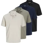 Jack & Jones Camiseta 'JJKAne' ecru / marino / caqui / negro