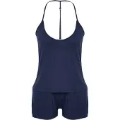 Trendyol Pijama de pantalón corto genciana