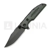 We Knife Navaja Muster, Olive Gray Titanium, Stonewash