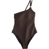 Mint Velvet Bañador moldeador marrón oscuro