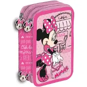 Manenti Estuche Triple Para Lápices Paris Minnie Disney
