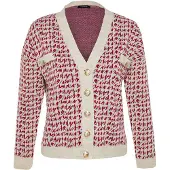 Trendyol Cárdigan beige / lila moteado / rojo