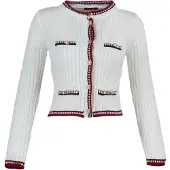 Trendyol Cárdigan ecru / rojo / negro