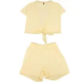 Trendyol Pijama de pantalón corto amarillo