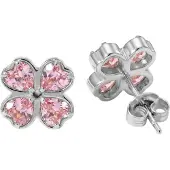 Purelei Pendientes 'Rosa Cuore' rosa / plata