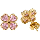 Purelei Pendientes 'Rosa Cuore' oro / rosa