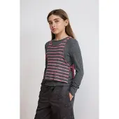 Desigual , Camiseta rayas combinada, NiñOs, Viscosa, Negro, 11/12