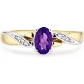 Diamant L'Eternel Anillo 'Ring, mit Amethyst, 375 Gelbgold' oro