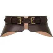 Haute Cuir Cinturón 'Crescent Peplum Belt' marrón oscuro