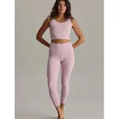 Hey Honey Leggings 'Cropped & Ribbed Leggings' rosa pastel