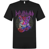 Def Leppard Camiseta 'Neon Kitten T-Shirt' negro