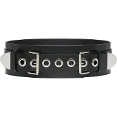Haute Cuir Cinturón 'Eyeleted Wide Belt' negro