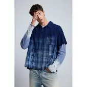 Desigual , Camiseta Polo Cuadros, Hombre, Algodon, Azul, L
