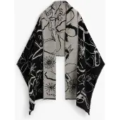 Desigual , Bufanda Estampada Larga, Mujer, Negro, U