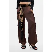 Desigual , Foulard Flecos Floral, Negro, U