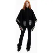 Desigual , Poncho Denim Contraste, Mujer, Negro, U