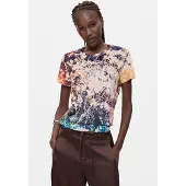 Desigual , Camiseta Estampado Tie Dye, Mujer, Naranja, M