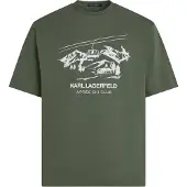 Karl Lagerfeld Camiseta 'Après Ski Club' oliva / blanco