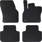 Syfax Alfombrilla de Coche 4 pcs Negro Goma